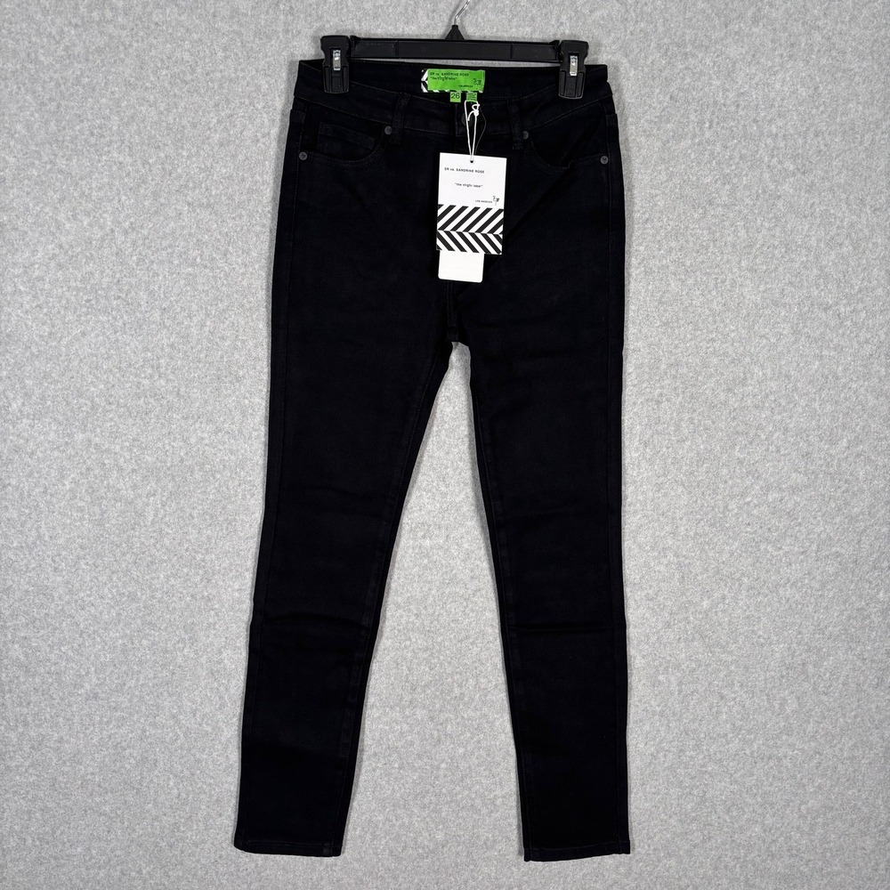 Free People‎ Sandrine Rose Jeans 26 Black Stretch Minimal Quiet Luxury Basic